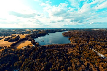 Die Wiehltalsperre in Reichshof, Trinkwasserquelle f&uuml;r das Oberbergische Land 