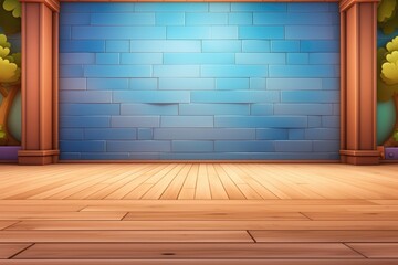 empty 3D cartoon background for kids and animation  generative ai creation 
