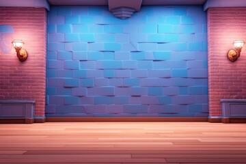 empty 3D cartoon background for kids and animation  generative ai creation 