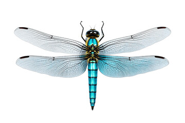 Blue Dragonfly Isolated on Transparent Background. Generative AI