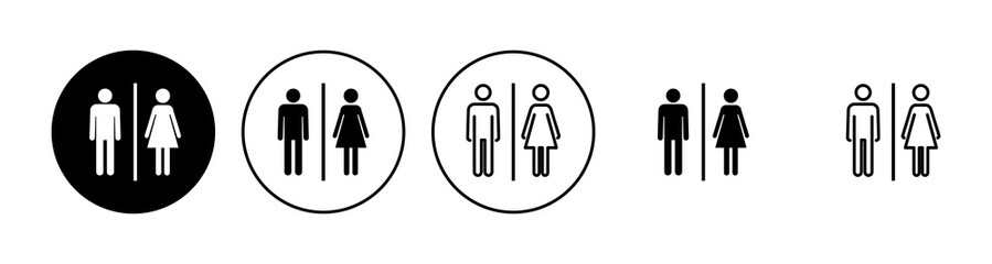 Toilet icon set. restrooms icon vector. bathroom sign. wc, lavatory