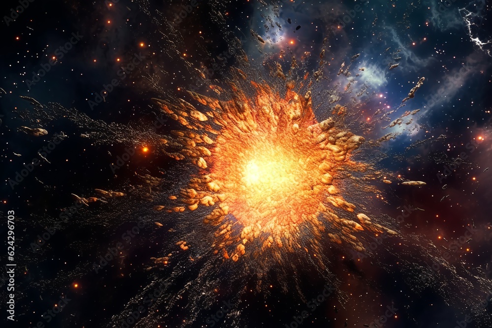 Canvas Prints star becoming a supernova. generative ai