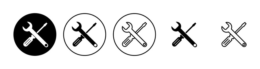 Repair tools icon set. tool icon vector. setting icon vector. Wrench and screwdriver. support, Service