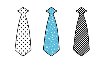 set of ties on white background
