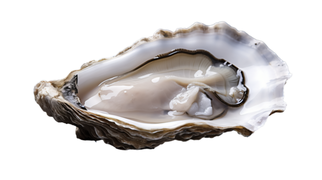 Oyster  in transparent white background