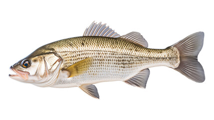 Fototapeta premium a Bass fish in transparent white background