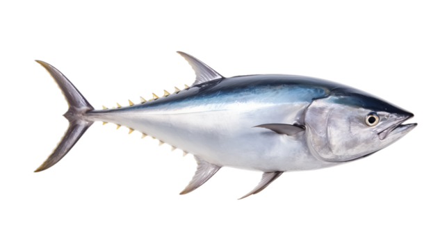 tuna fish in transparent white background