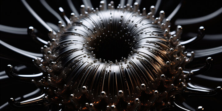 ferromagnetic abstract geometric shape. Generative AI