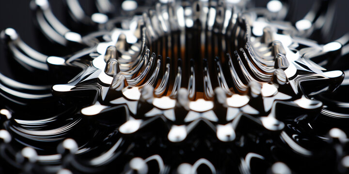 ferromagnetic abstract geometric shape. Generative AI