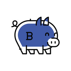 Piggy Banking Icons, vector stock illustration.