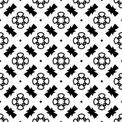 Simple repeating monochrome pattern. Abstract texture for fabric print, card, table cloth, furniture, banner, cover, invitation, decoration, wrapping.seamless repeating pattern. Black and white color.