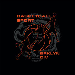 new vector Theme basketball.Brooklyn division. Sport typography, t-shirt graphics, poster, banner, flyer, print and postcard,etc