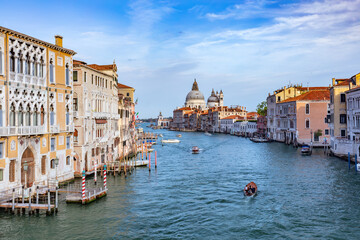 Grand Canal and Salute basilica in Venice, Italy.