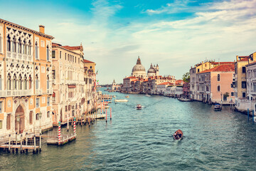 Grand Canal and Salute basilica in Venice, Italy.