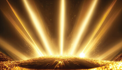 Fototapeta na wymiar Golden scene with light rays effect vector illustration high Resolution.