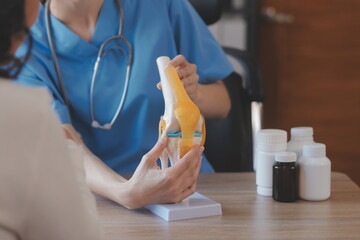 Asian elderly woman and caregiver. nursing care concept.