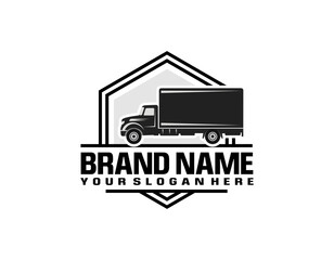 Fototapeta premium trucking company logo. Bold badge emblem logo concept. Ready made logo template