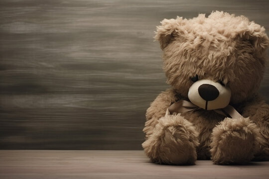 Teddy Bear Covering Eyes. Generative AI