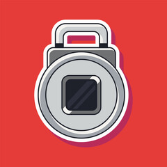 Fingerprint padlock vector cartoon illustration isolated on background.