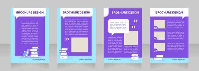 Kindergarten curriculum blank brochure layout design. Enrichment classes. Vertical poster template set with empty copy space for text. Premade corporate reports collection. Editable flyer paper pages