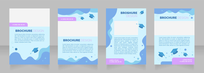 High-quality college education blank brochure layout design. Vertical poster template set with empty copy space for text. Premade corporate reports collection. Editable flyer paper pages