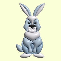 3D Cute Animal Asset with Light Background