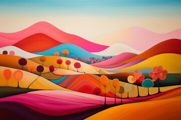 Fototapeta na wymiar Abstract colorful landscape. 