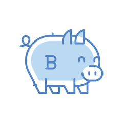 Piggy Banking Icons, vector stock illustration.