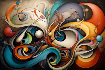 modern art abstract illustration. Generative AI