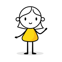 Woman with great idea on white background. Hand drawn doodle man. Idea and creativity concept. Vector stock illustration