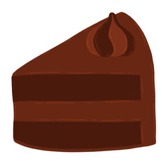 Chocolate Cake Slice Cartoon illustration