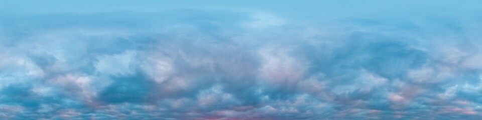 Dramatic overcast sky panorama with dark gloomy Cumulonimbus clouds. HDR 360 seamless spherical panorama. Sky dome in 3D, sky replacement for aerial drone panoramas. Climate and weather change.