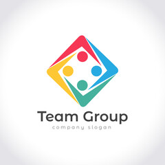 Team Group Logo Design Vector Template. Unity, Teamwork Colorful Logo Element.
Creative Team, United, Group, People, Circle, Friendship, Community, Bonding, Connectivity Icon Design Vector Template.