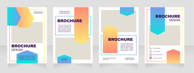 Professional health care blank brochure layout design. Vertical poster template set with copy space. Premade corporate reports collection. Editable flyer 4 pages. Myriad Pro, Arial fonts used
