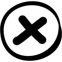 Obraz premium Wrong mark symbol hand drawn style.