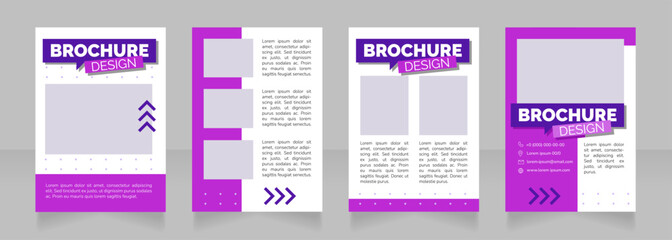 Improve graduate employability blank brochure design. Template set with copy space for text. Premade corporate reports collection. Editable 4 paper pages. Rubik Black, Regular, Light fonts used