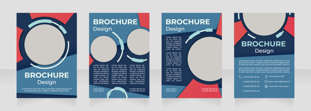 New construction advertising blank brochure design. Template set with copy space for text. Premade corporate reports collection. Editable 4 paper pages. Montserrat Bold, Medium, Regular fonts used