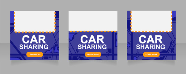 Car sharing service web banner design template. Green mobility. Vector flyer with text space. Advertising placard with customized copyspace. Printable poster for advertising. Arial font used