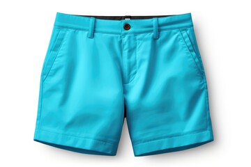 Blue summer shorts isolated on white background. Generative AI