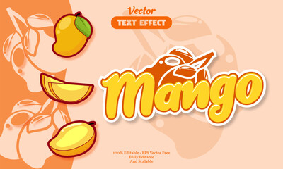 mango text effect with mango icon background