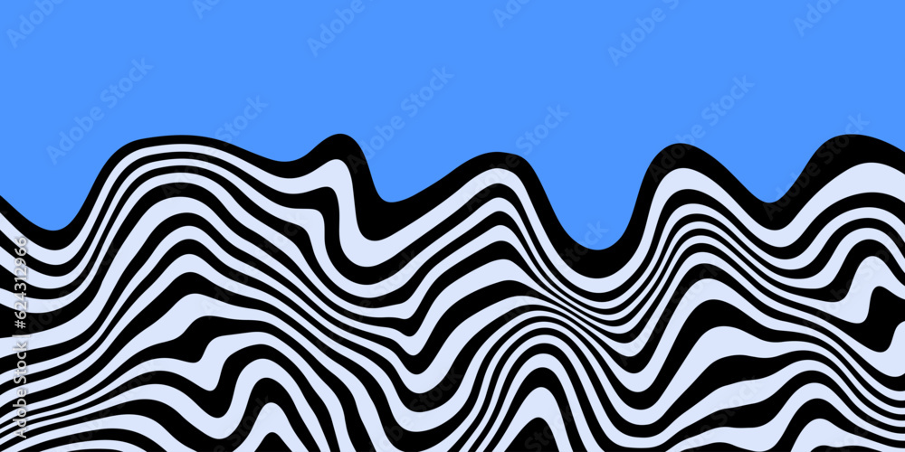 Aufkleber optical illusion stripe wave pattern. abstract geometric op art background. flow wavy vibrant artwor
