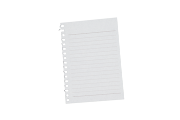 ripped off from the notebook, White paper sheet note book on white background