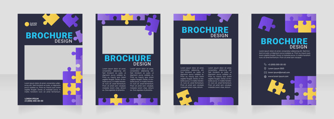 Communication issues blank brochure design. Template set with copy space for text. Premade corporate reports collection. Editable 4 paper pages. Roboto Black, Roboto, Nunito Light fonts used