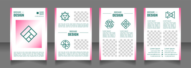 Junior logic school blank brochure design. Template set with copy space for text. Premade corporate reports collection. Editable 4 paper pages. Teco Light, Semibold, Arial Regular fonts used