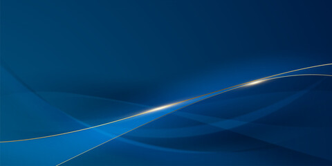 blue abstract background with luxury golden elements vector illustration