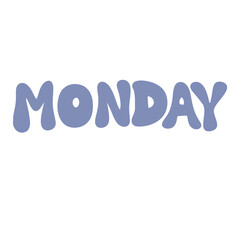 MONDAY text banner cute decoration typography groovy