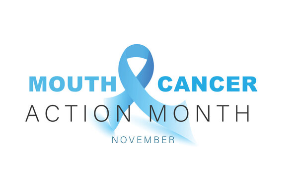 Mouth Cancer action month. background, banner, card, poster, template. Vector illustration.