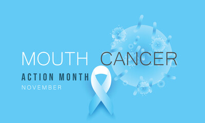 Mouth Cancer action month. background, banner, card, poster, template. Vector illustration.