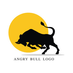 Silhouette of an Angry Bull