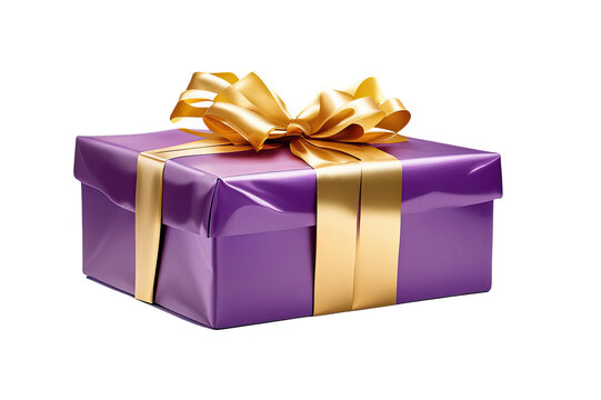 Purple gift isolated png file